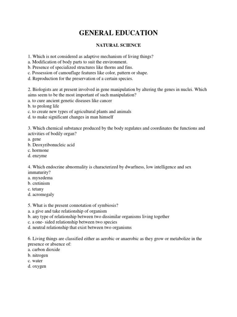 General EducationNatural Science PDF Blood Life