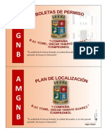 Tapas Boletas de Permiso Deportivas y Por Compañia