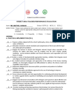 Subject Area Teacher Performance Evaluation: Criteria A. Function & Implementation (70%)