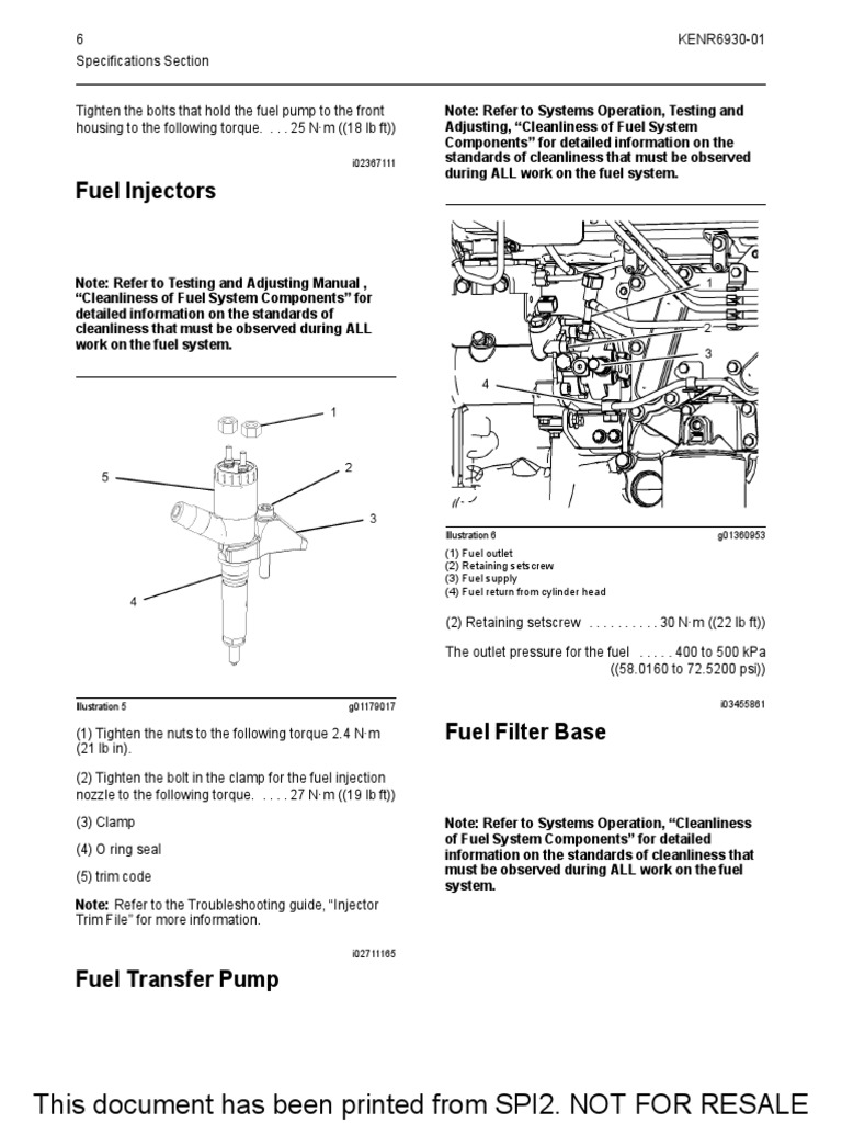 Fuel System Component Specifications and Cleanliness Standards PDF