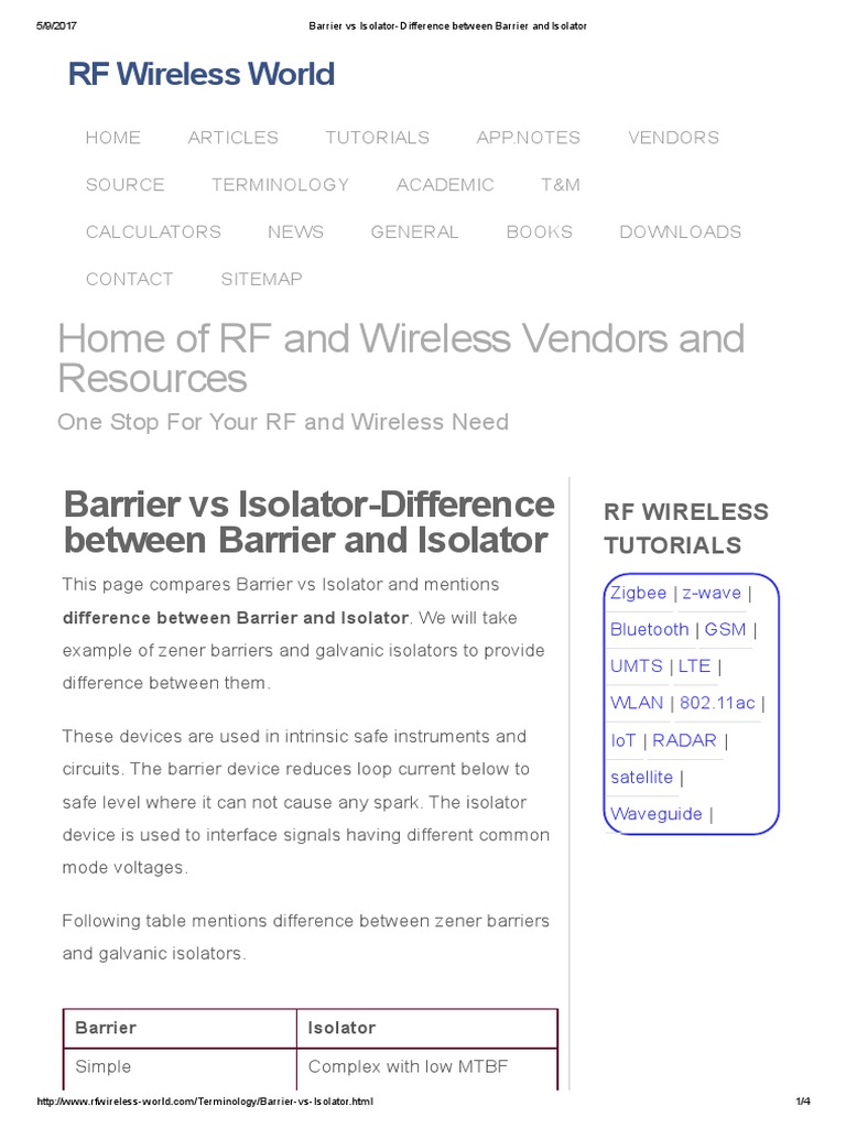 Barrier Vs IsolatorDifference Between Barrier and Isolator PDF Lte