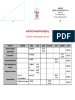 Master Economie Appliquee (Mea) : 1 Semestre / Année Universitaire 2018-2019