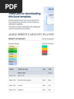 Agile Sprint Capacity Planning Template