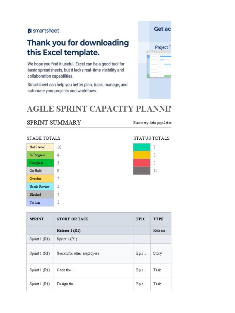 Agile Sprint Capacity Planning Template | PDF | Computing | Software