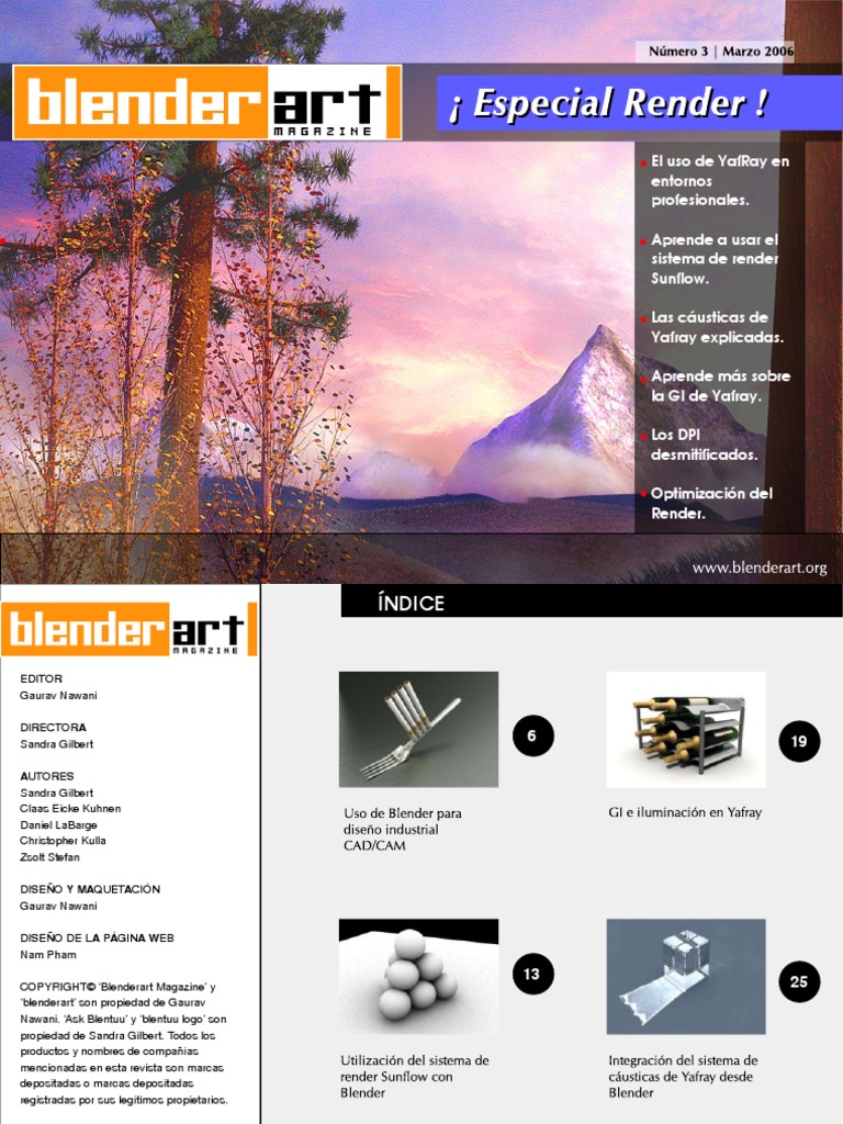 Blenderart 3 | PDF | Renderizado (gráficos de computadora) | Licuadora ...
