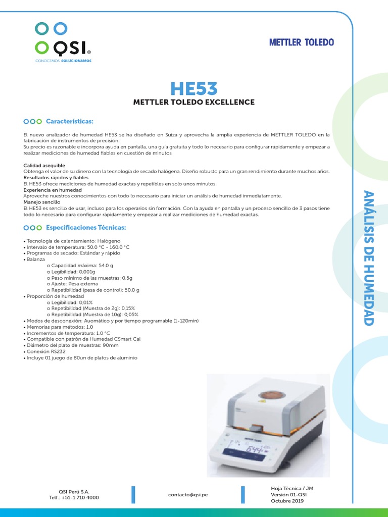 Analizador de Humedad HE53 de METTLER TOLEDO | PDF | Informática
