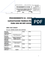 PROC. 04 CAPACITACION TEORICO PRACTICO PARA USO EPP COVID 19 EN LIMPIEZA Y DESINFECCION Rev. 4 28-08-2020