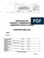 PROTOCOLO DE LIMPIEZA Y DESINFECCION - COVID - 19 Rev. 1 24 03 2020