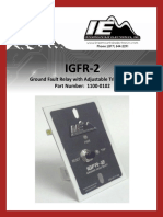 IGFR-2: Ground Fault Relay With Adjustable Trip Current Part Number: 1100-0102