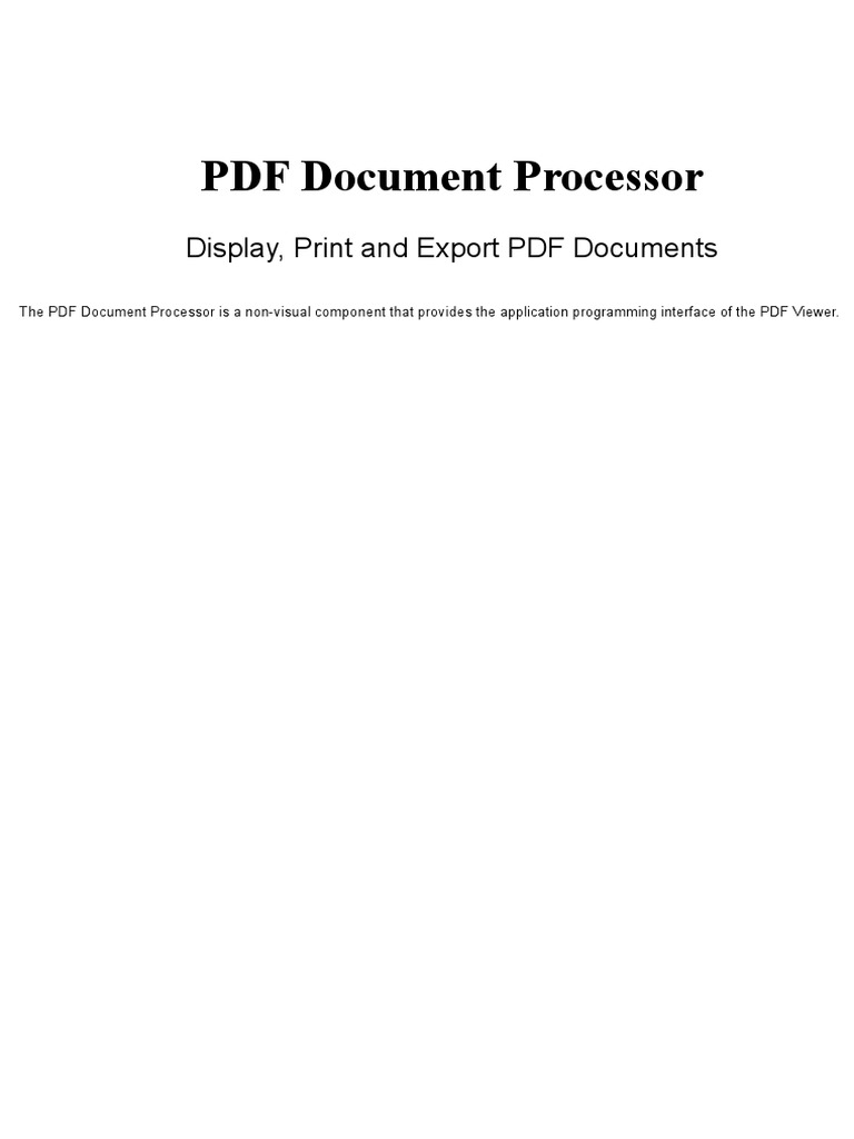 PDF Document Processor: Display, Print and Export PDF Documents | PDF ...