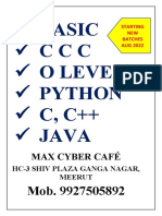 Basic CCC O Level Python C, C++ Java: Max Cyber Café