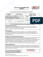 Cover Sheet and Feedback Form - Assignment 2 Marketing 2