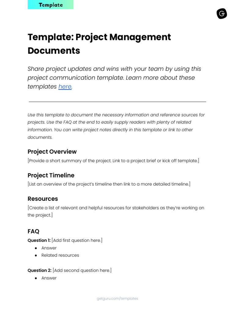 Project Management Template Overview | PDF | Performance Indicator ...