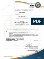 Certificado Caja Cortacircuitos Marca JD 1377