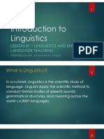 Introduction To Linguistics Lesson 01 Linguistics and English Language Teaching