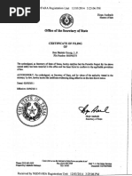 Certificate of Filing LP