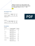 T (DF) T-Stat, P P-Value: One Sample T-Test