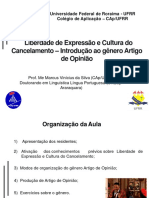 Aula Sobre Cultura Do Cancelamento - Artigo de Opinião - Aula 2