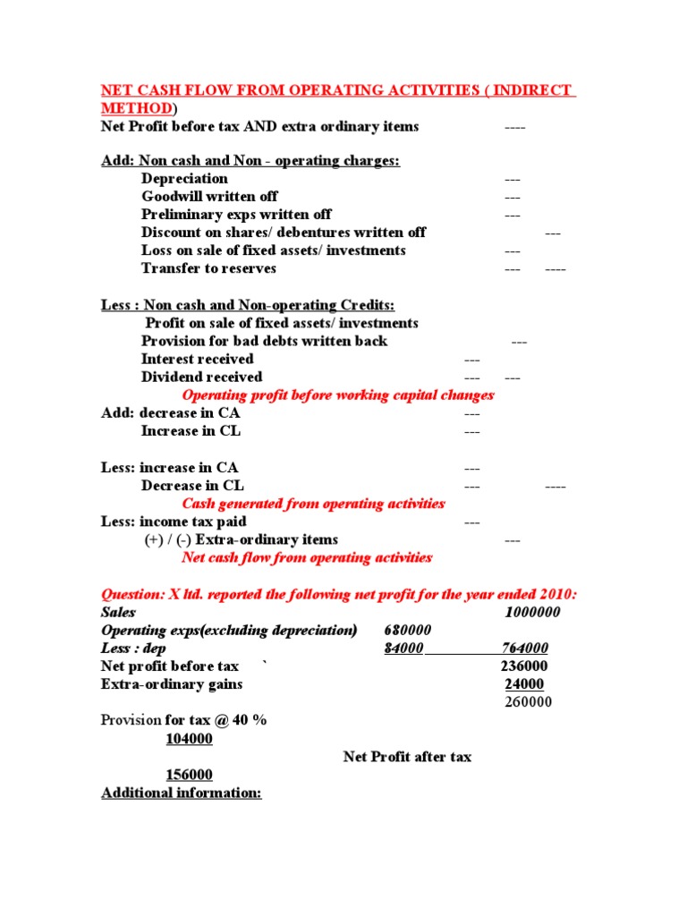 Net Cash Flow From Operating Activities | PDF | Computers