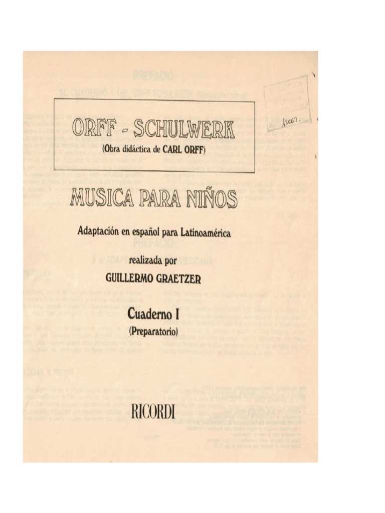 Orff Schulwerk Musica para Niños 1 Orff Schulwerk | PDF