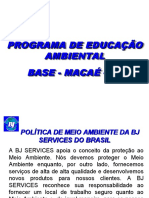 Programa de educação ambiental e política de meio ambiente da BJ Services