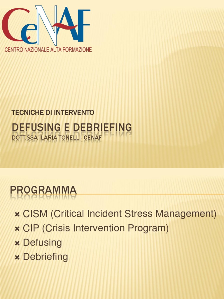 Defusing e Debriefing (5204) | PDF