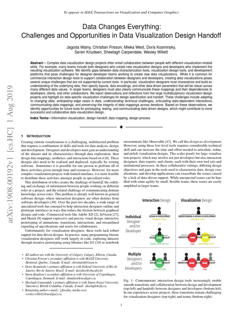 Data Visualization Handoff Challenges | PDF | Visualization (Graphics ...