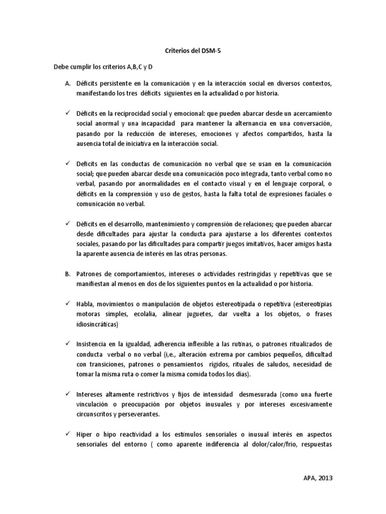 Dsm 5 Autismo Pdf