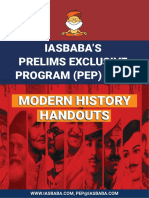 Iasbaba'S Prelims Exclusive PROGRAM (PEP) 2022: Modern History Handouts