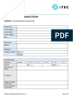 Treatment Evidence Form: iUBT431 - Facial Electrical Treatments