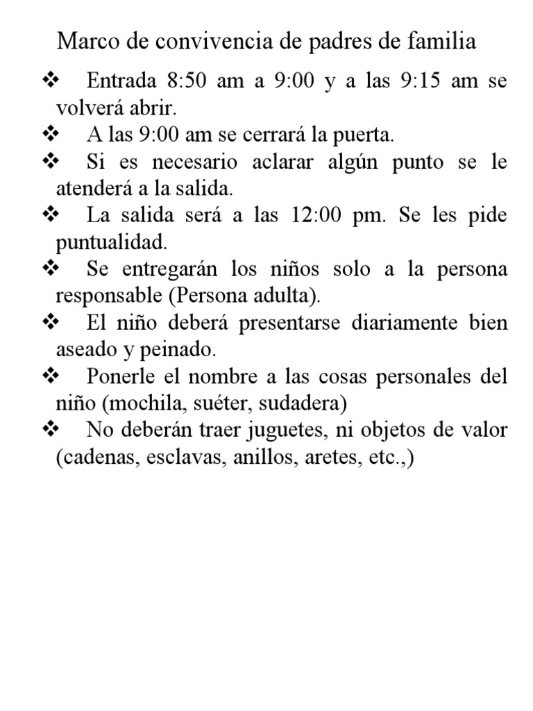 Marco de Convivencia de Padres de Familia | PDF | Novela negra ...