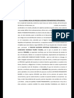 Acta de Proceso Sucesorio Testamentario Extrajudicial