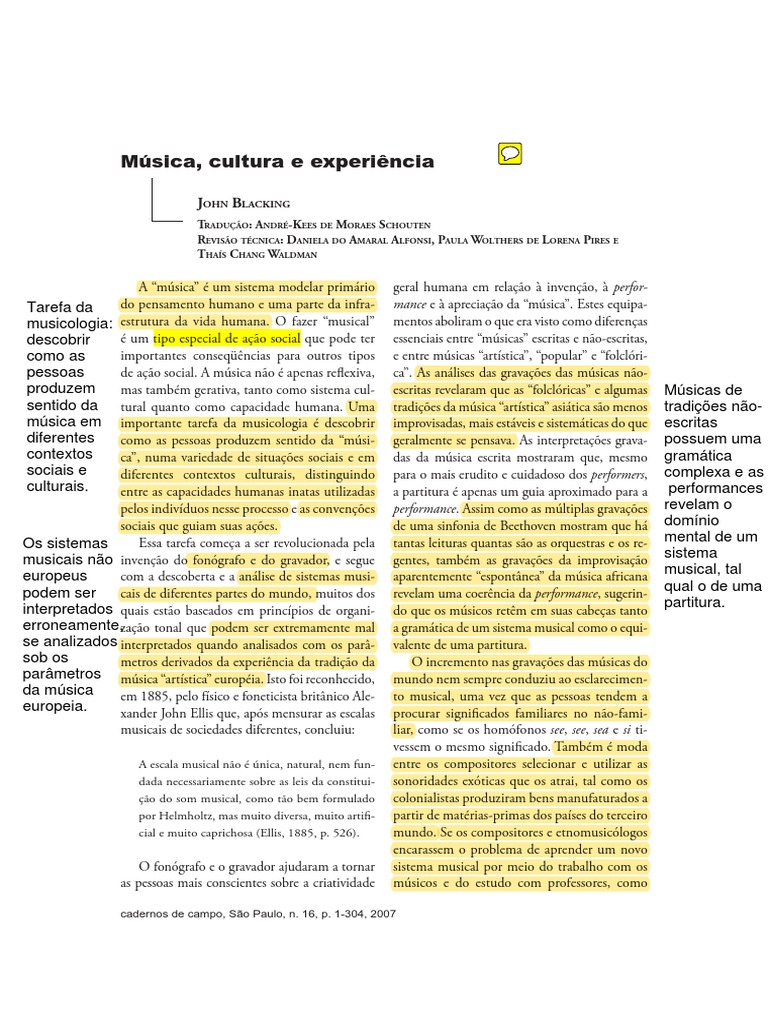 BLACKING John Musica - Cultura - e - Experiencia EDITADO | PDF ...