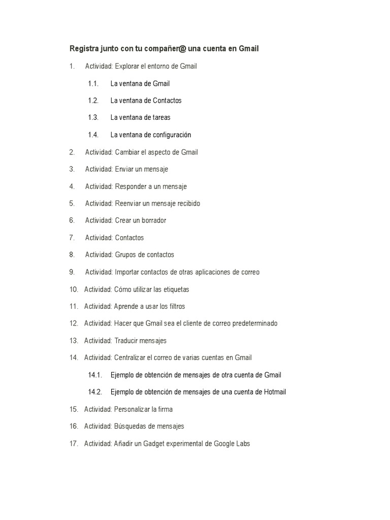 Gmail Ejercicios | PDF | Gmail | Red mundial
