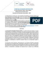 Bases Convocatoria Música y Artes Escénicas 2022