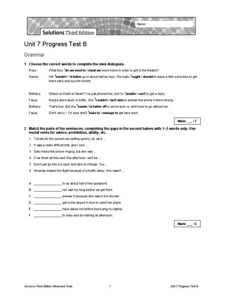 Unit 7 Progress Test B: Grammar | Download Free PDF | Time Travel | Science