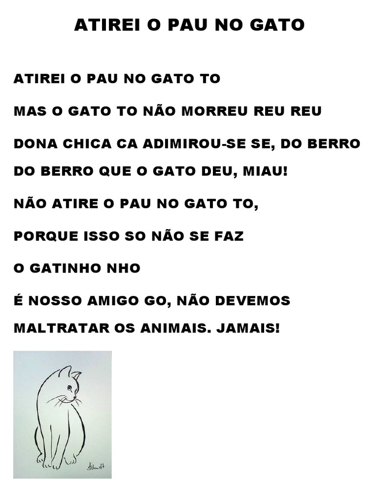 Atirei o Pau no Gato: Letra e Mensagem | PDF