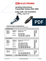 Operating Instructions Pressure Transmitter Series HDA 4000 Intrinsically Safe, Non Incendive CSA