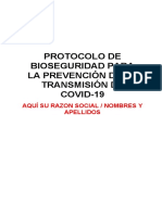 Protocolos de Bioseguridad COVID 19 TRNSPORTE DE ALIMENTOS