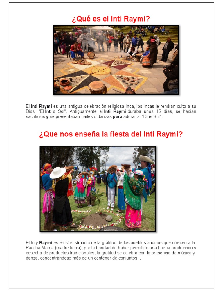 Celebración del Inti Raymi en Ecuador | PDF
