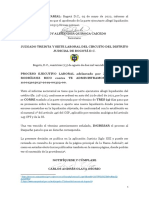 Auto Ordena Traslado de Liquidación Del Crédito 2408