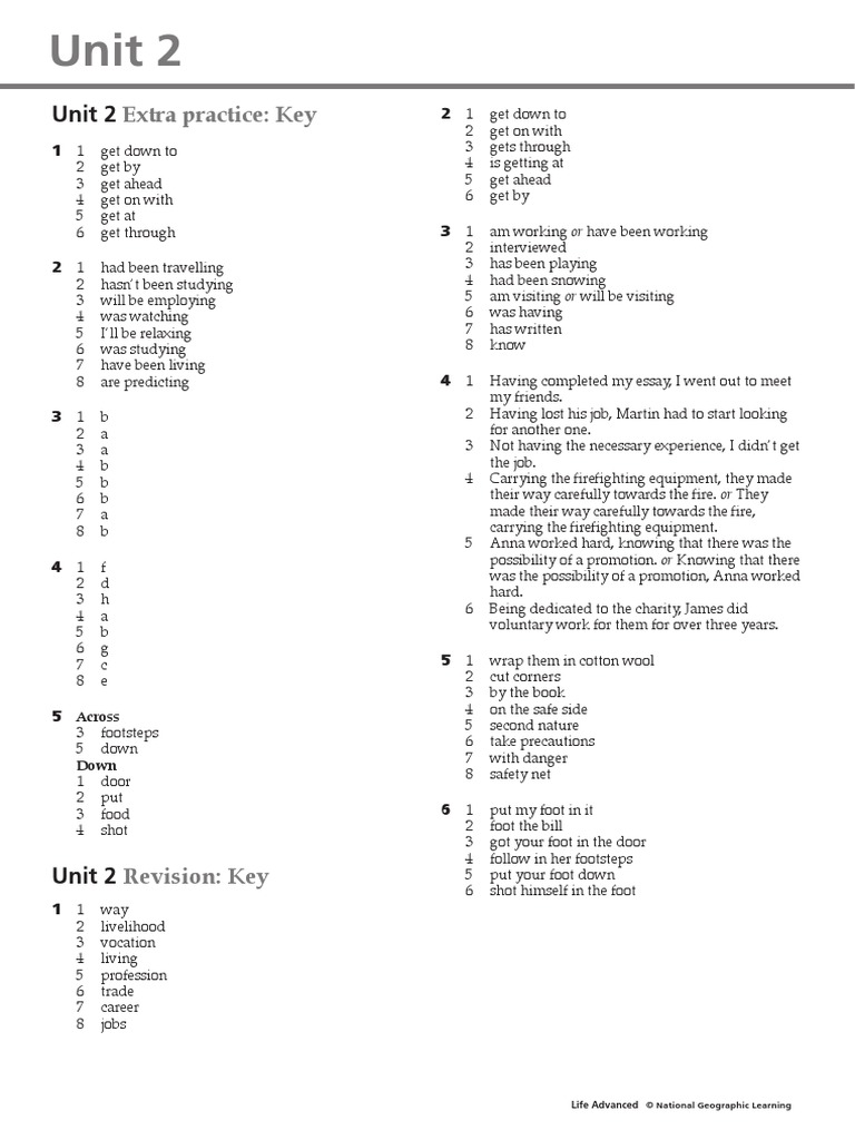Unit 2: Extra Practice: Key | PDF