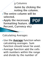 Excel Formatting & Functions Guide