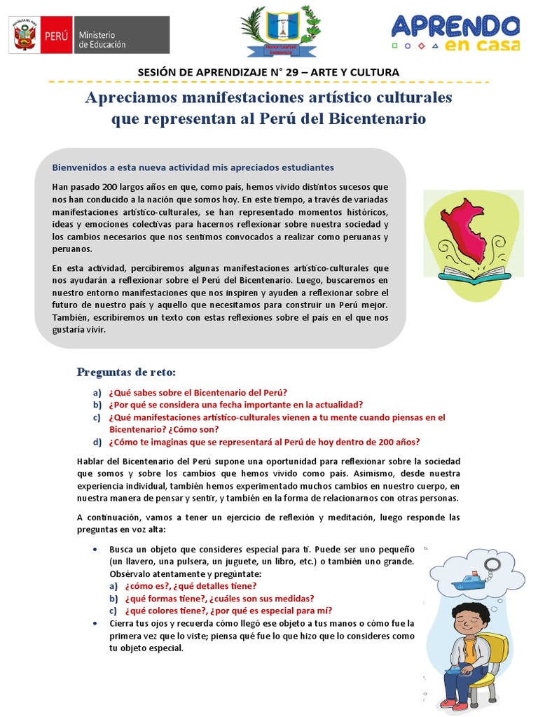 Sesión de Aprendizaje #29 Arte y Cultura | PDF | Perú | Nación
