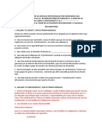 Contrato de Prestación de Servicios Profesionales Por Honorarios Que Celebran Por Una Parte El Lic