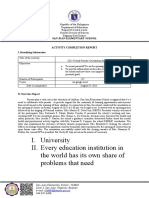 Activity Completion Report On Orientation of Parents