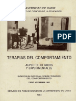Terapias Del Comportamiento Aspectos Clínicos y Experimentales Symposium Nacional Sobre Terapias Del Comportamiento Cádiz, Noviembre 1982