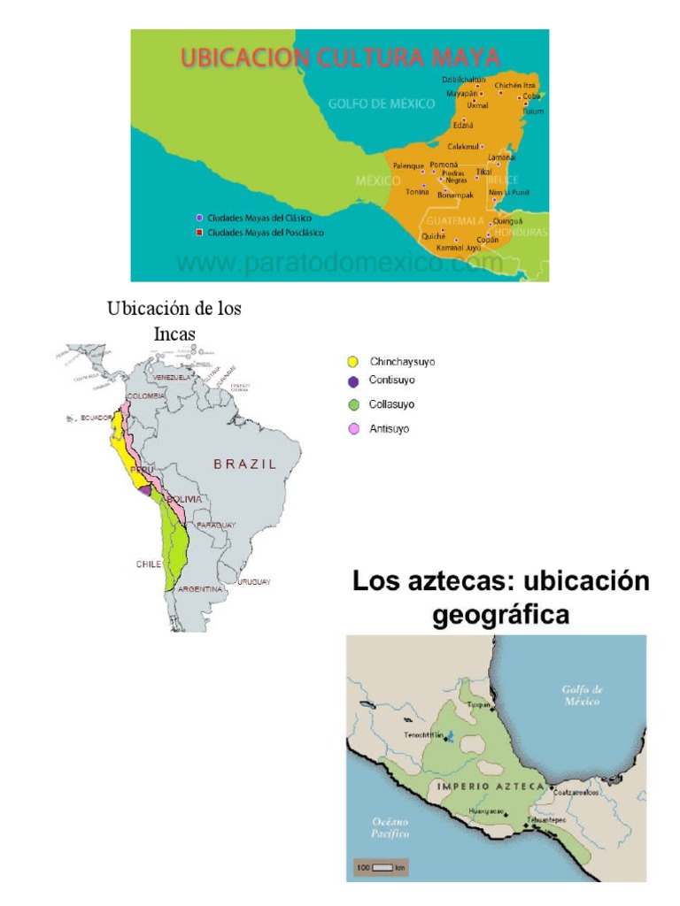Mapa de ubicación de Incas, Mayas y Aztecas | PDF