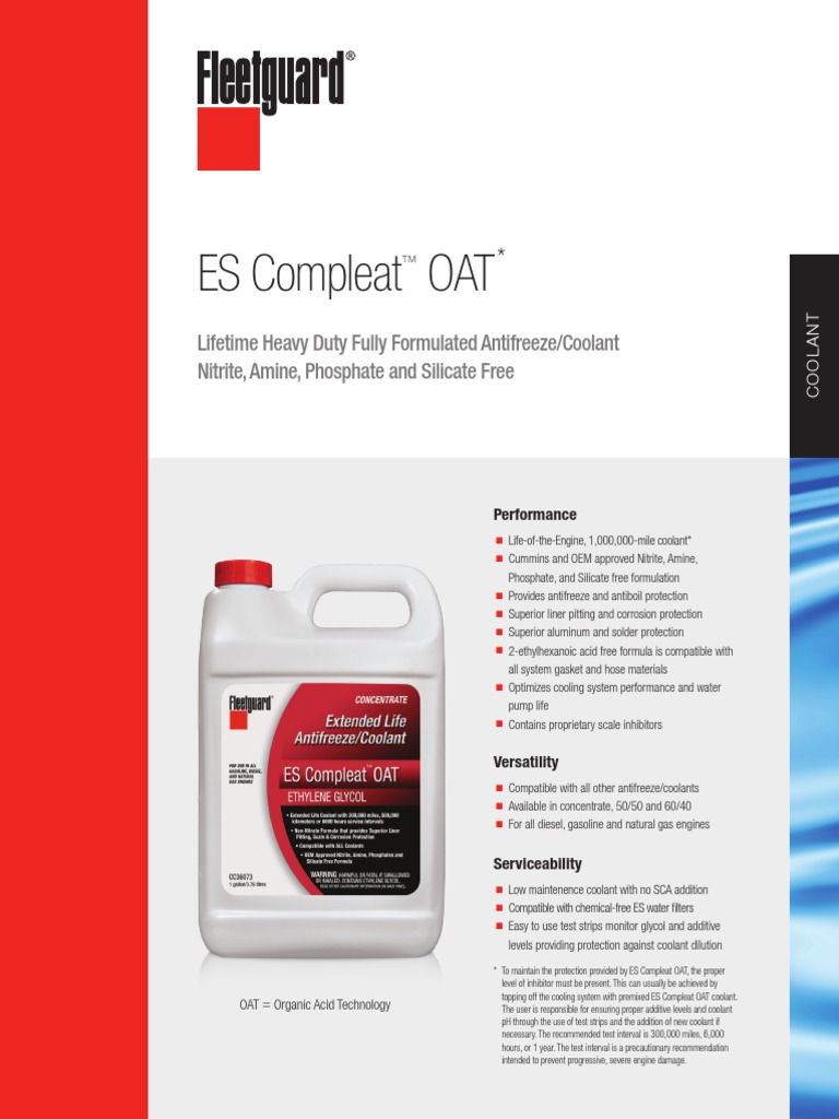 Coolant OAT Bulletin LT32533 | PDF | Chemistry | Chemical Substances