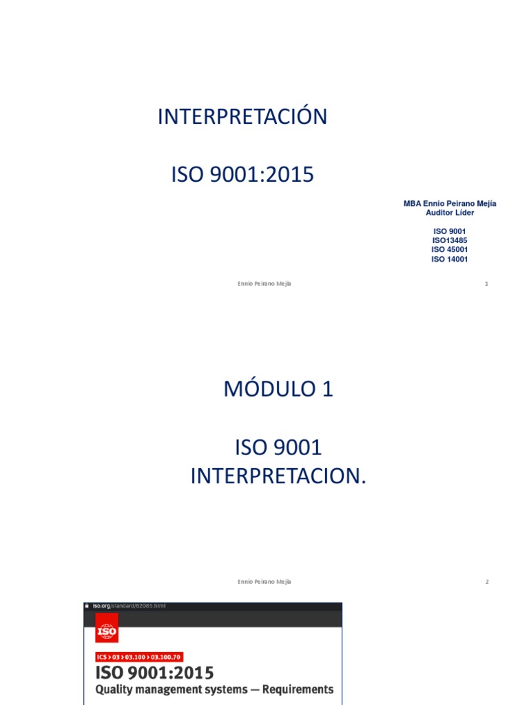 Interpretación de ISO 9001:2015 en Perú | PDF | Calidad (comercial ...